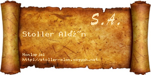 Stoller Alán névjegykártya